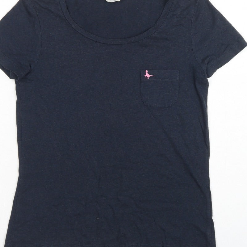 Jack Wills Women Blue UK 6 Basic Scoop Neck Pocket T-Shirt
