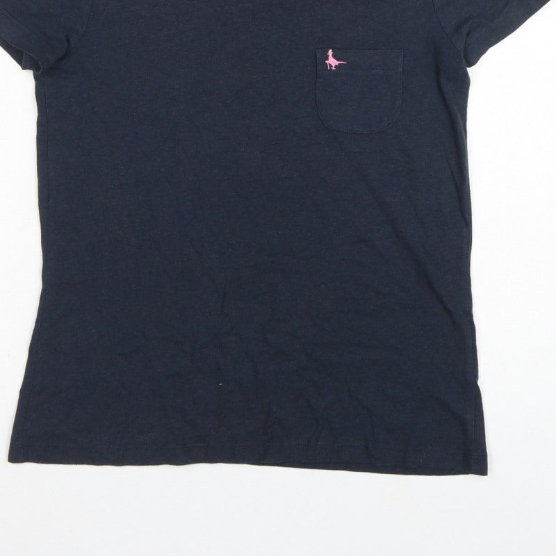 Jack Wills Women Blue UK 6 Basic Scoop Neck Pocket T-Shirt
