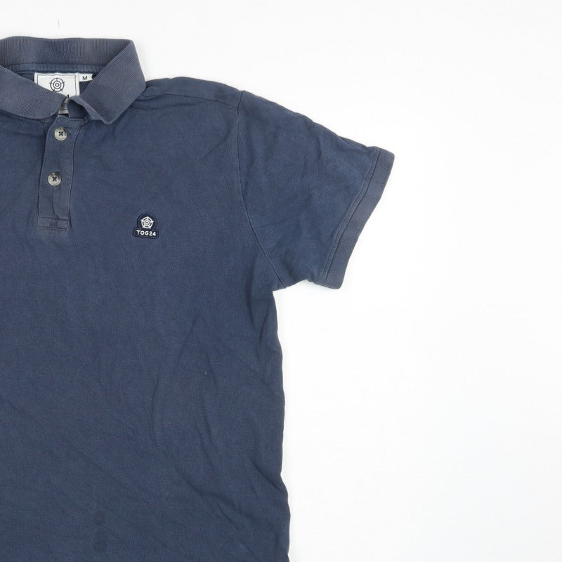 TOG24 Men's Blue M Short Sleeve Logo Casual Polo Shirt