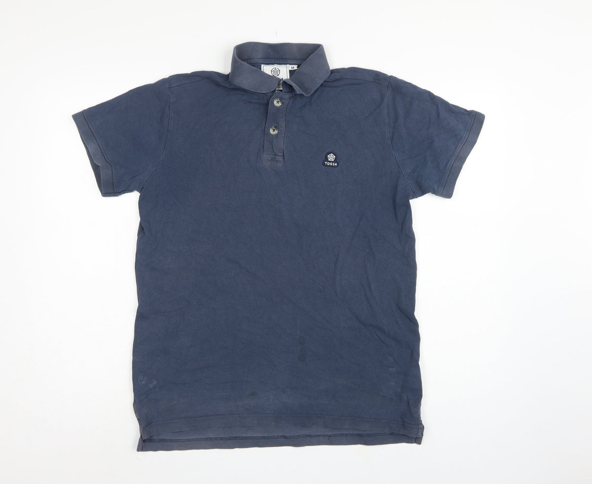 TOG24 Men's Blue M Short Sleeve Logo Casual Polo Shirt