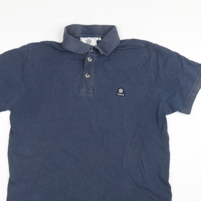 TOG24 Men's Blue M Short Sleeve Logo Casual Polo Shirt