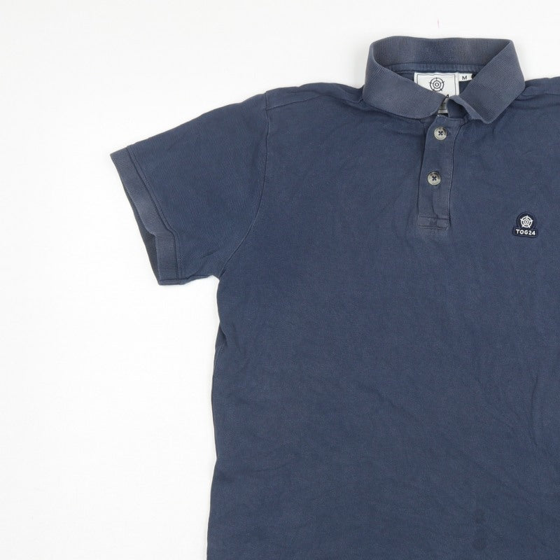 TOG24 Men's Blue M Short Sleeve Logo Casual Polo Shirt
