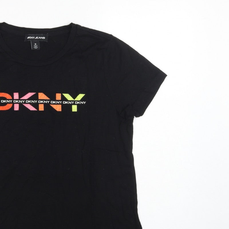 DKNY Jeans Women's Black M Jersey Graphic Logo T-Shirt