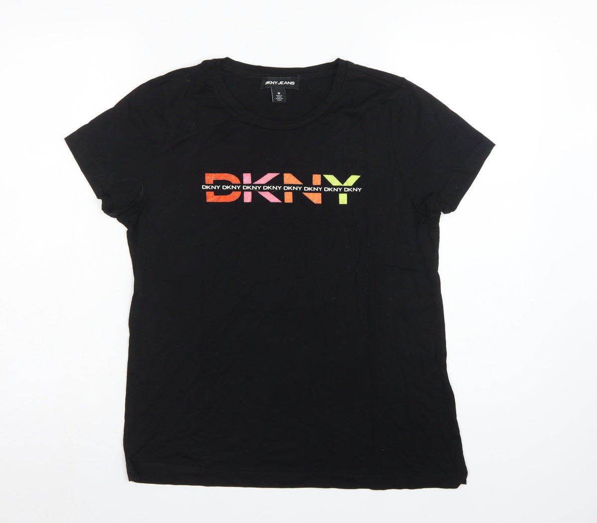 DKNY Jeans Women's Black M Jersey Graphic Logo T-Shirt