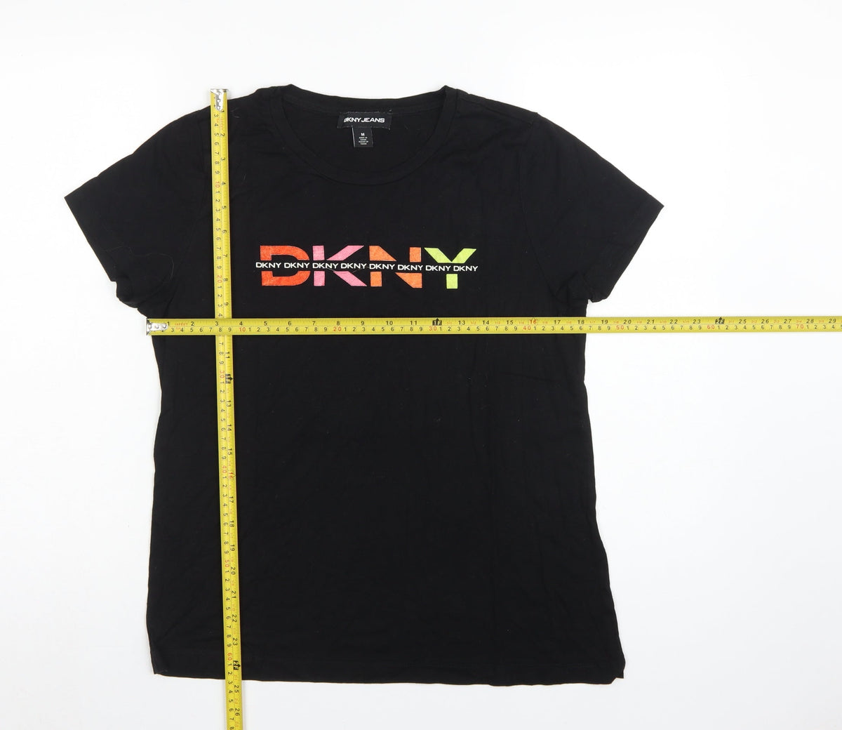DKNY Jeans Women's Black M Jersey Graphic Logo T-Shirt