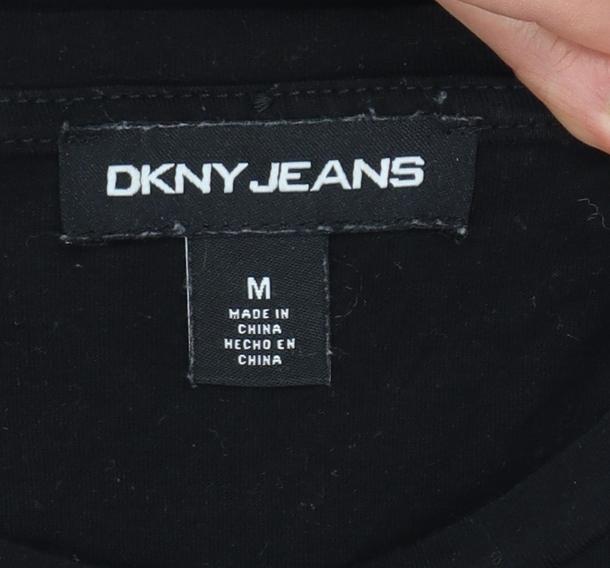 DKNY Jeans Women's Black M Jersey Graphic Logo T-Shirt