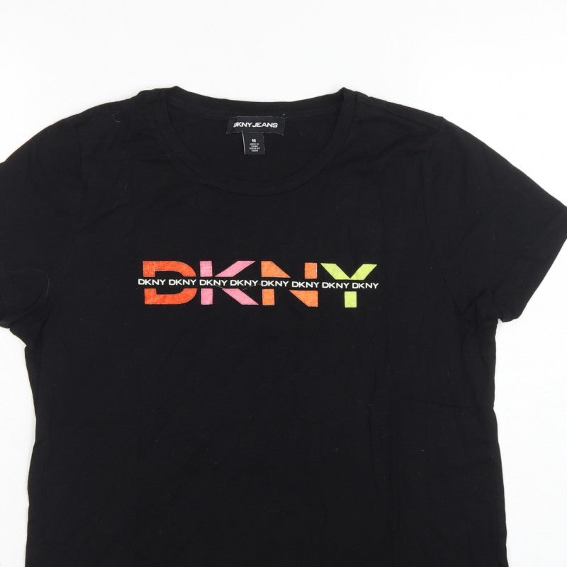 DKNY Jeans Women's Black M Jersey Graphic Logo T-Shirt