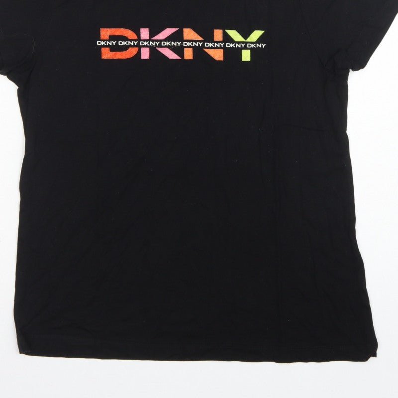DKNY Jeans Women's Black M Jersey Graphic Logo T-Shirt