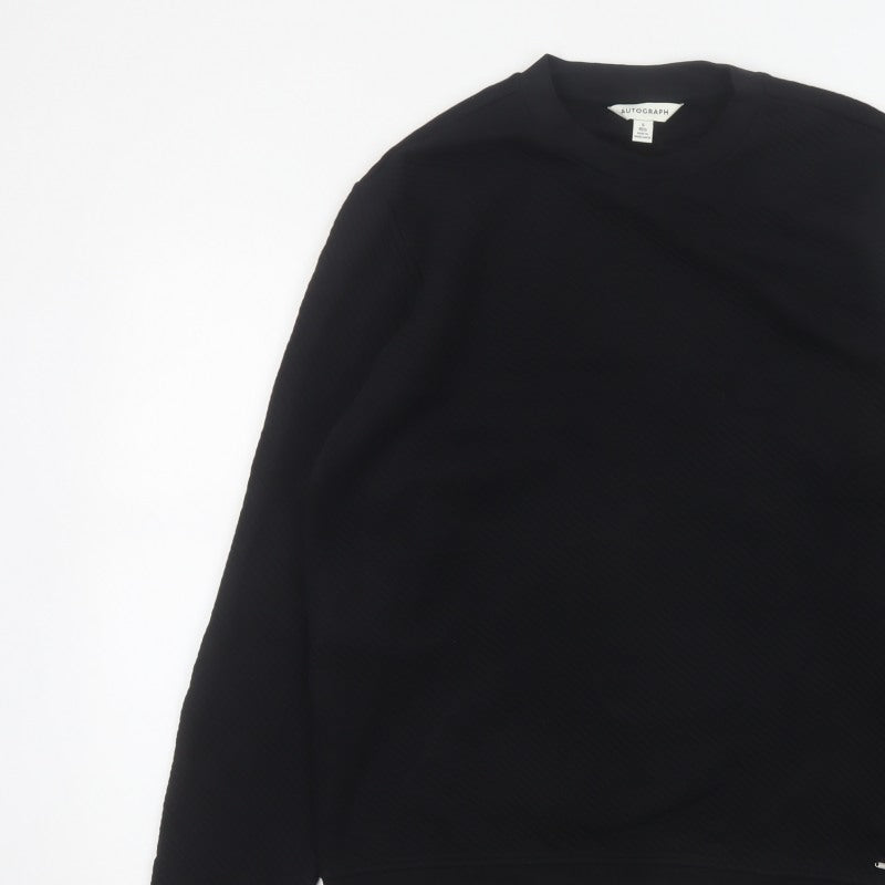 Autograph Men’s Black Small Textured Crew Neck Pullover Sweatshirt