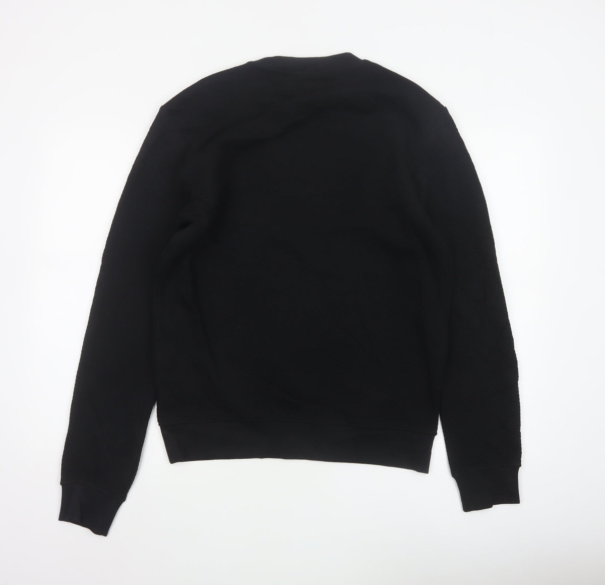 Autograph Men’s Black Small Textured Crew Neck Pullover Sweatshirt
