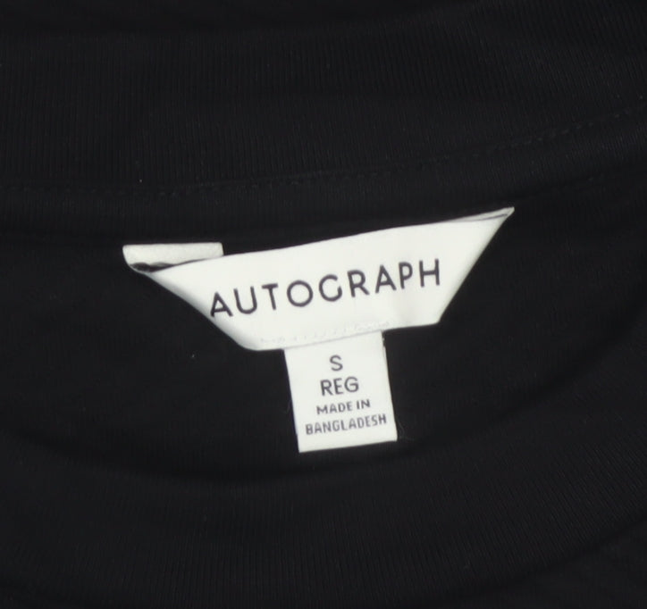 Autograph Men’s Black Small Textured Crew Neck Pullover Sweatshirt