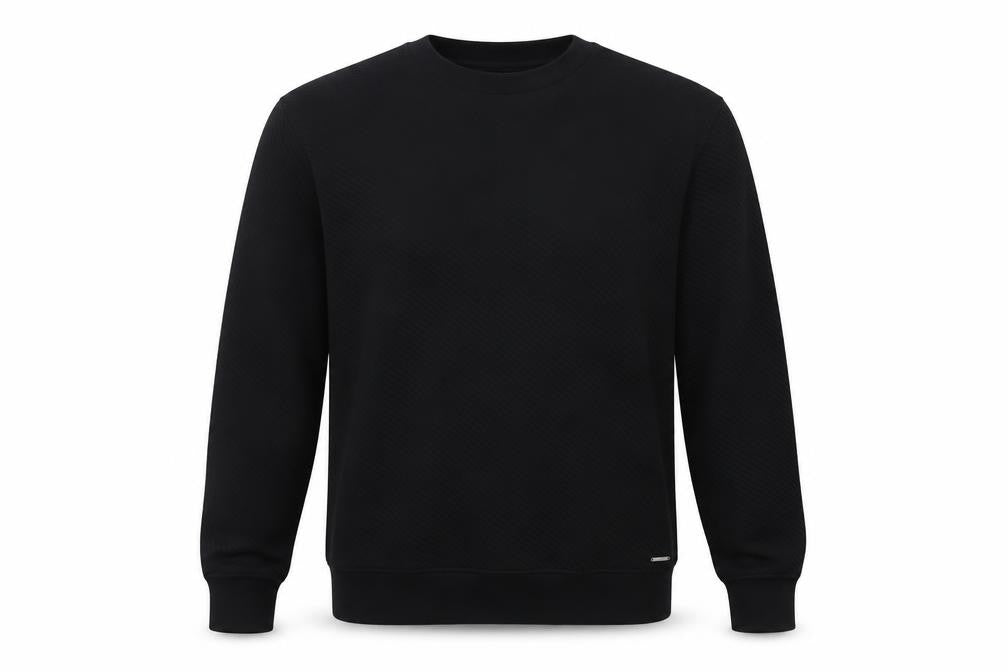 Autograph Men’s Black Small Textured Crew Neck Pullover Sweatshirt