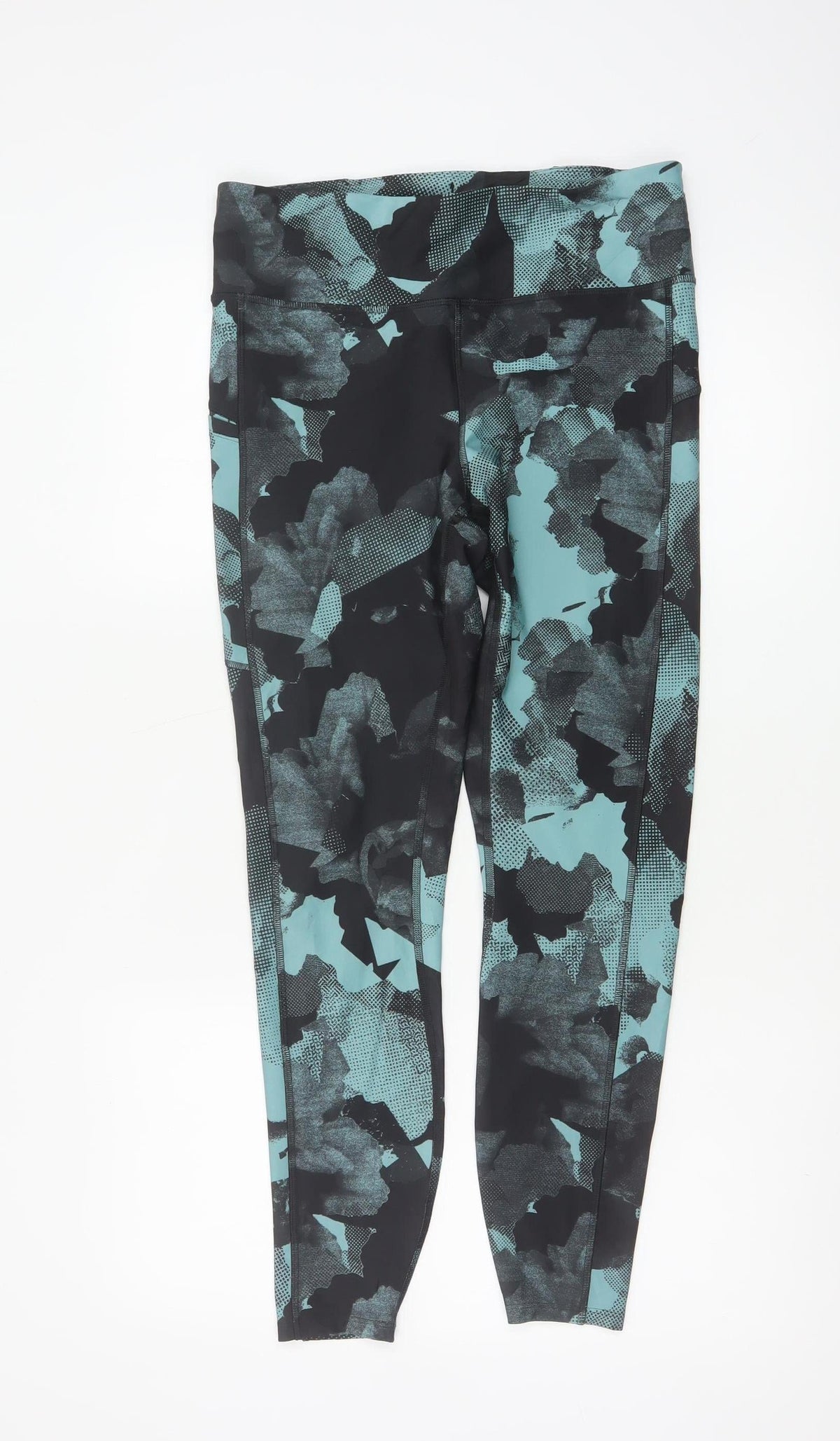 Marks & Spencer Goodmove Women Blue Black Geometric Gym Leggings UK 12