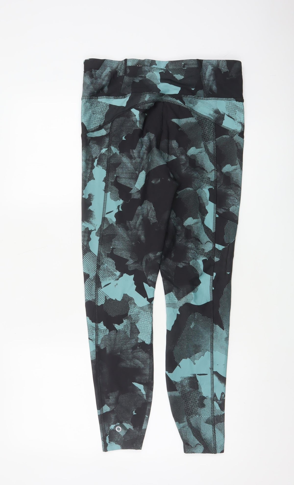 Marks & Spencer Goodmove Women Blue Black Geometric Gym Leggings UK 12