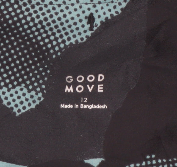 Marks & Spencer Goodmove Women Blue Black Geometric Gym Leggings UK 12