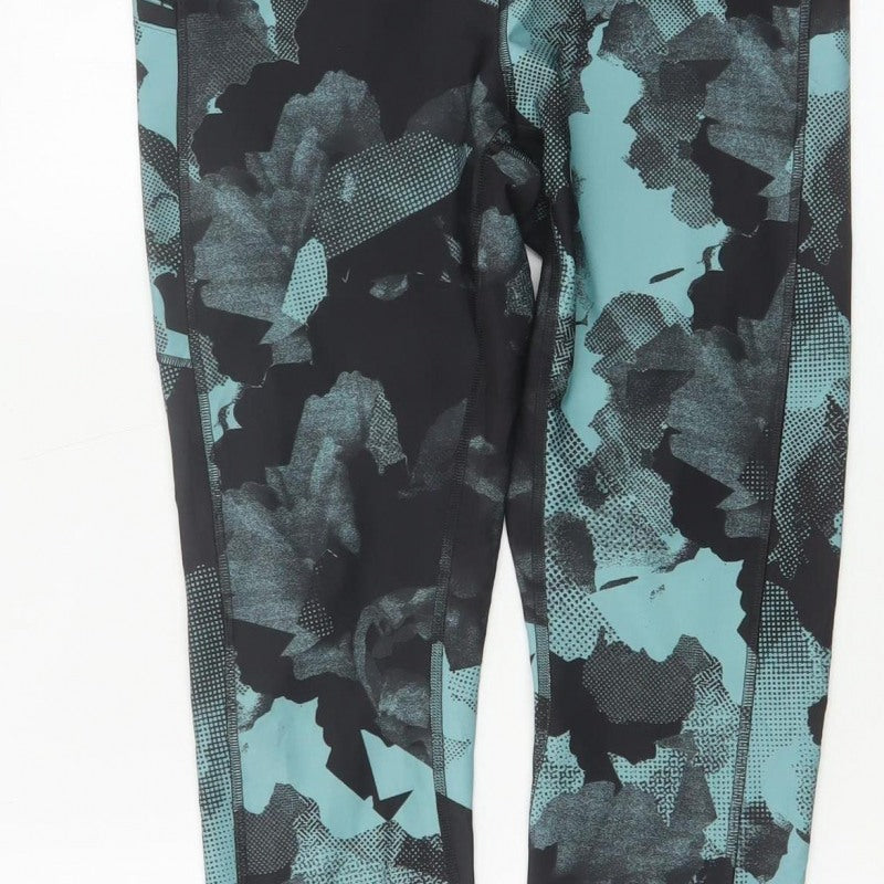 Marks & Spencer Goodmove Women Blue Black Geometric Gym Leggings UK 12