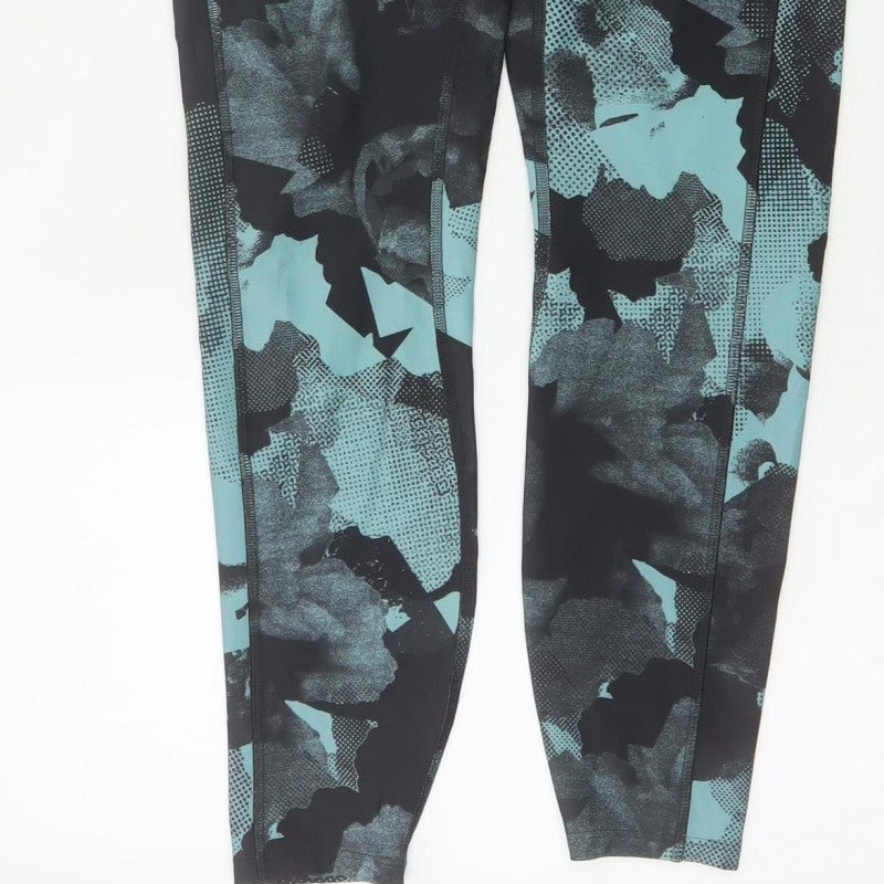 Marks & Spencer Goodmove Women Blue Black Geometric Gym Leggings UK 12