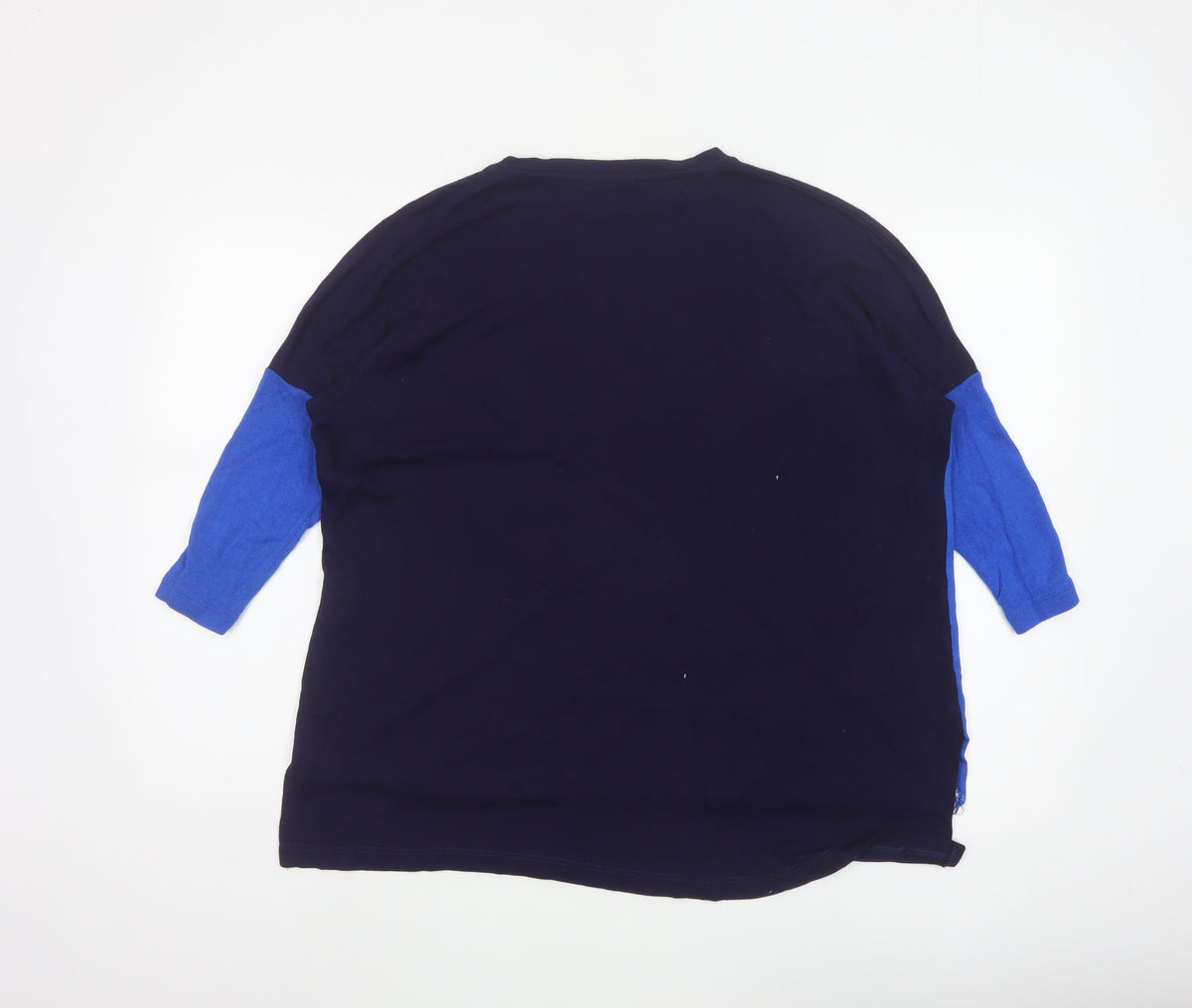 Stradivarius Women’s Blue Navy White S Geometric 3/4 Sleeve Jumper