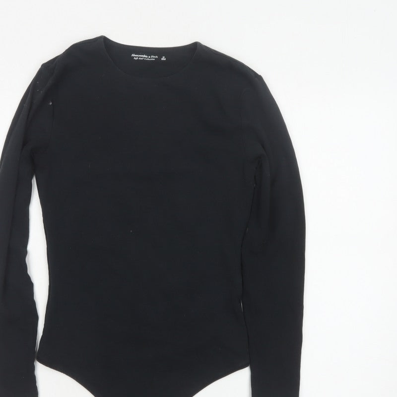 Abercrombie & Fitch Women Black M Long Sleeve Stretch Bodysuit