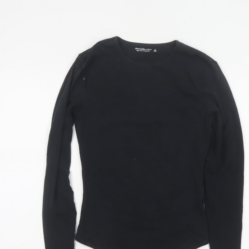 Abercrombie & Fitch Women Black M Long Sleeve Stretch Bodysuit