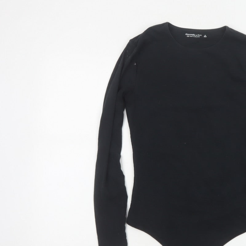 Abercrombie & Fitch Women Black M Long Sleeve Stretch Bodysuit