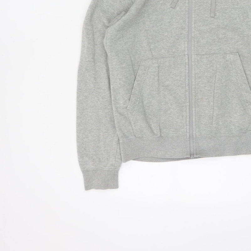 Nike Men’s Grey L Full Zip Hooded Fleece Sweatshirt Logo