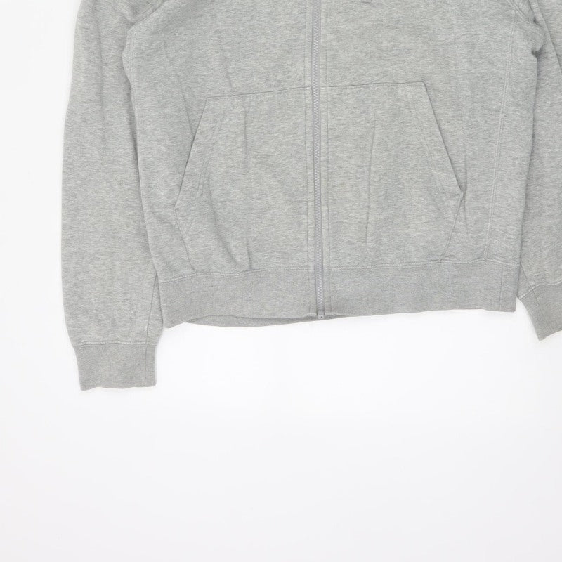 Nike Men’s Grey L Full Zip Hooded Fleece Sweatshirt Logo