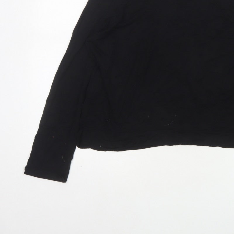 Wallis Petite Women’s Black UK 16 Cropped Floral Trim Blouse