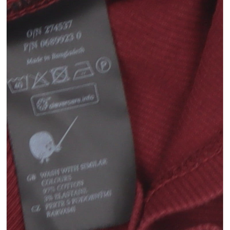 Monki Women Red Size 10 Ribbed High Neck Long Sleeve Basic Top