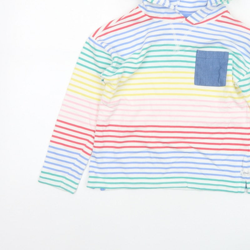 Joules Unisex Kids Multicoloured 8 Years Pullover Striped Hoodie