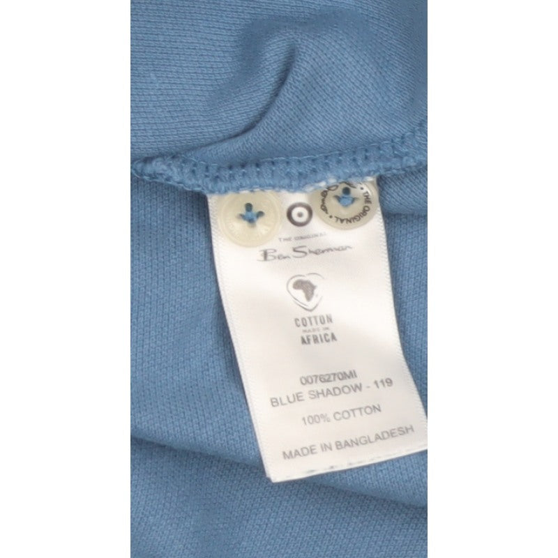 Ben Sherman Men's Blue XL Cotton Piqué Logo Polo Shirt Contrast Trim