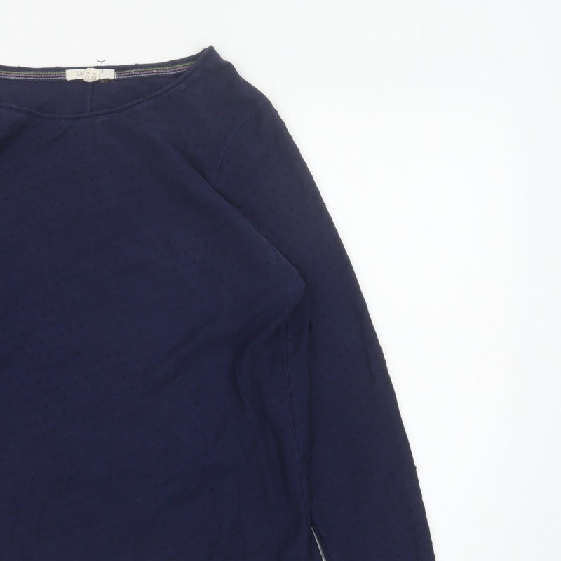 White Stuff Women’s Navy UK 16 Cotton Long Sleeve Relaxed Blouse