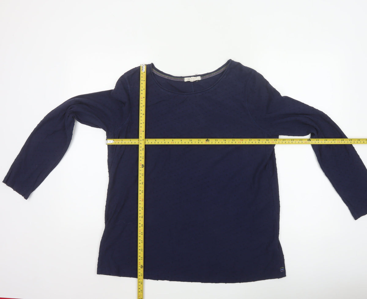 White Stuff Women’s Navy UK 16 Cotton Long Sleeve Relaxed Blouse
