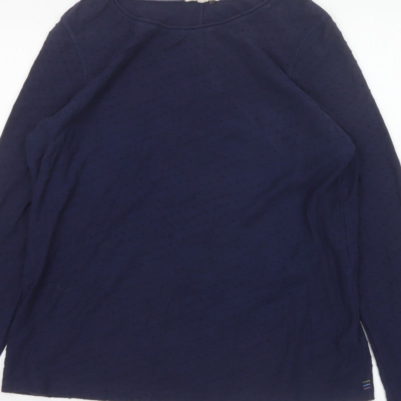 White Stuff Women’s Navy UK 16 Cotton Long Sleeve Relaxed Blouse