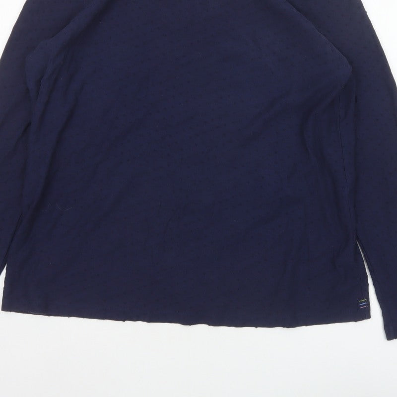 White Stuff Women’s Navy UK 16 Cotton Long Sleeve Relaxed Blouse
