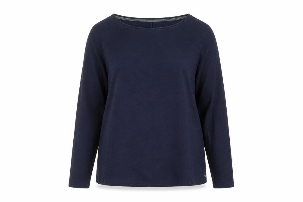 White Stuff Women’s Navy UK 16 Cotton Long Sleeve Relaxed Blouse