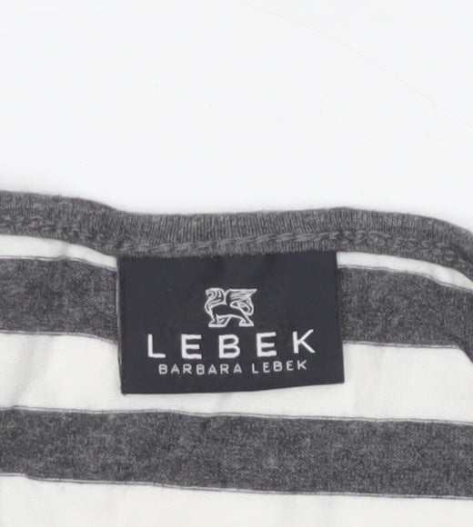 Lebek Women’s Multicoloured Stripe Paris Jersey Top UK 18 Long Sleeve