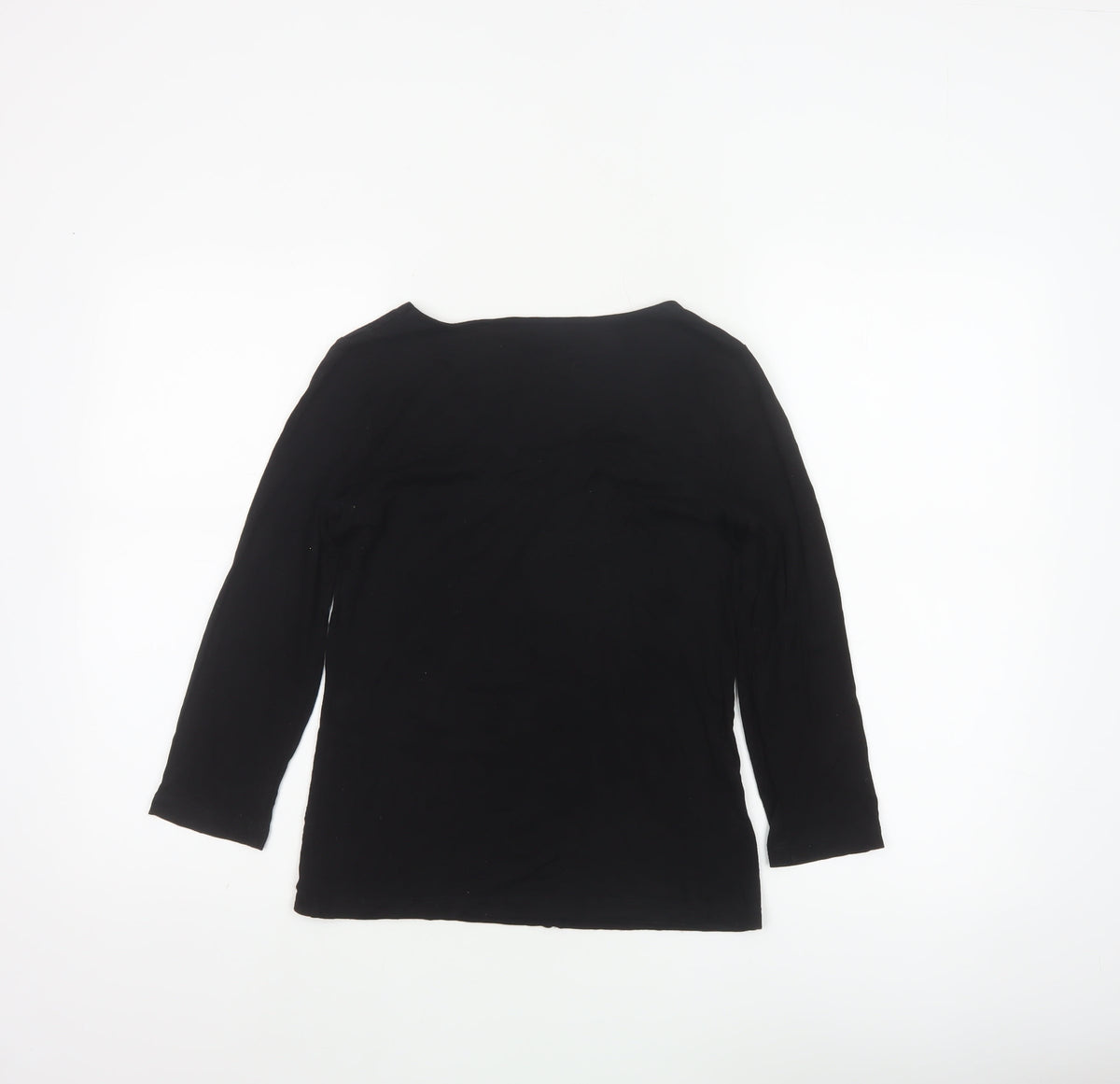 Hobbs Women Black S V-Neck Long Sleeve Stretch Jersey Top