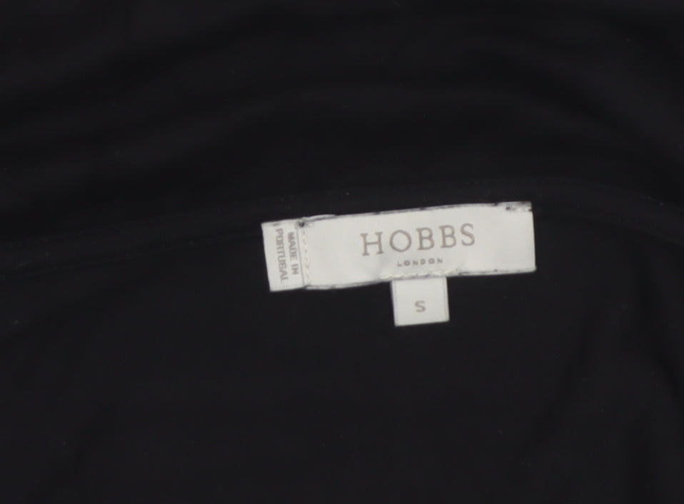 Hobbs Women Black S V-Neck Long Sleeve Stretch Jersey Top