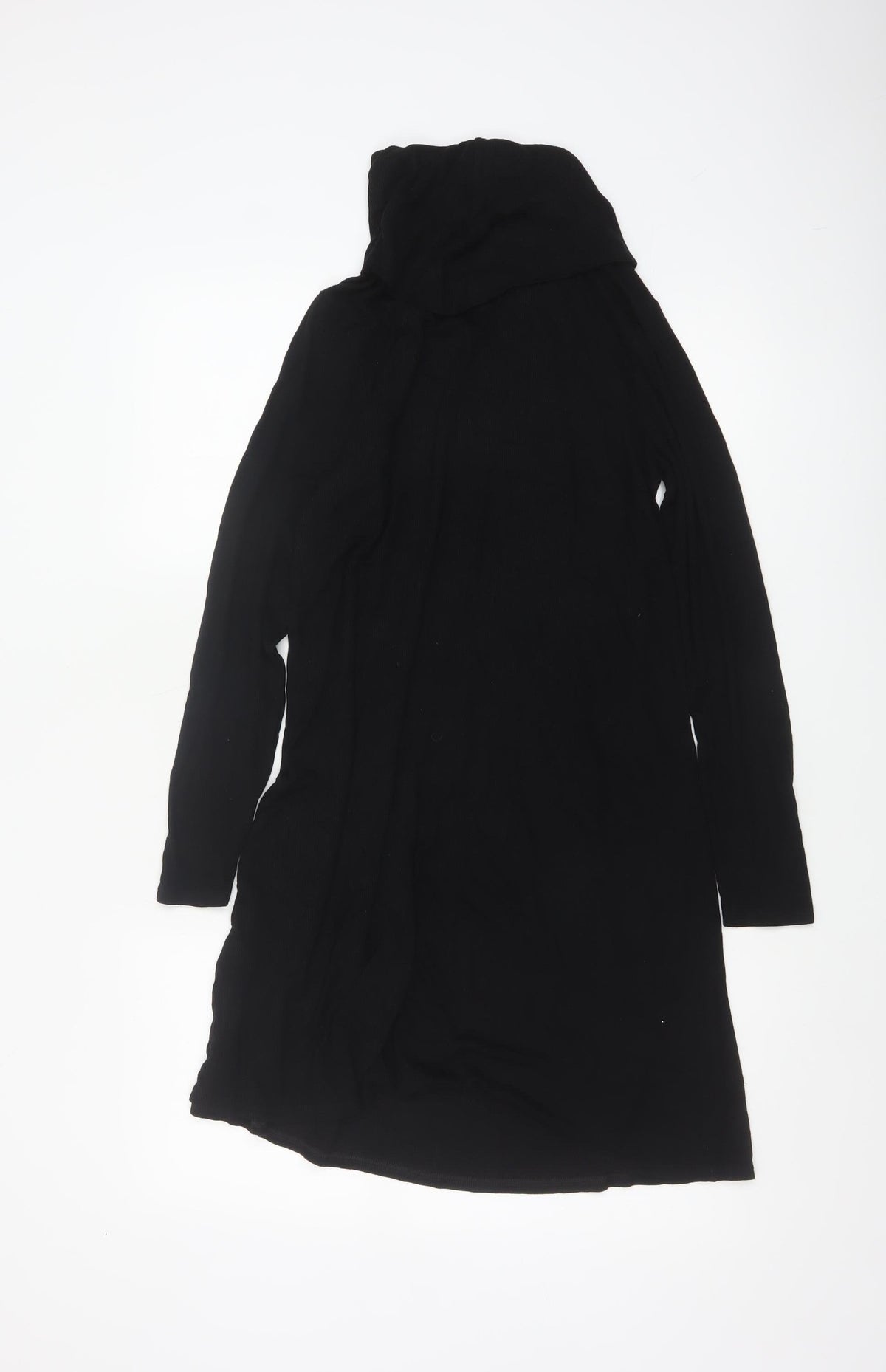 River Island Women Black UK 12 Knee Length Jumper Dress Roll Neck