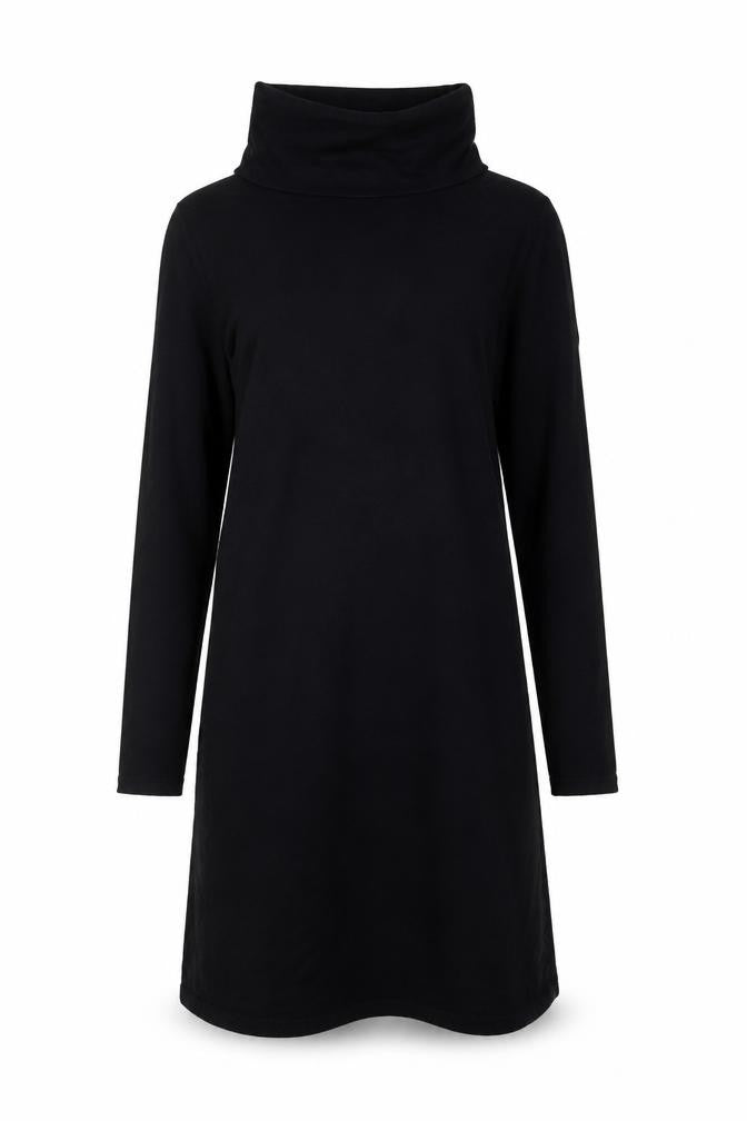 River Island Women Black UK 12 Knee Length Jumper Dress Roll Neck