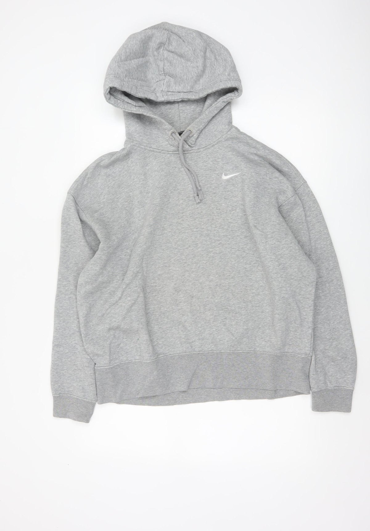 Nike Men's Grey M Pullover Hoodie Logo Cotton Blend Sports