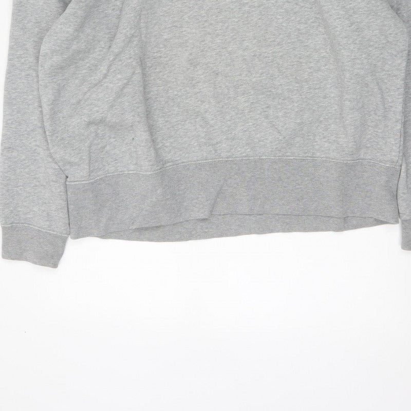 Nike Men's Grey M Pullover Hoodie Logo Cotton Blend Sports