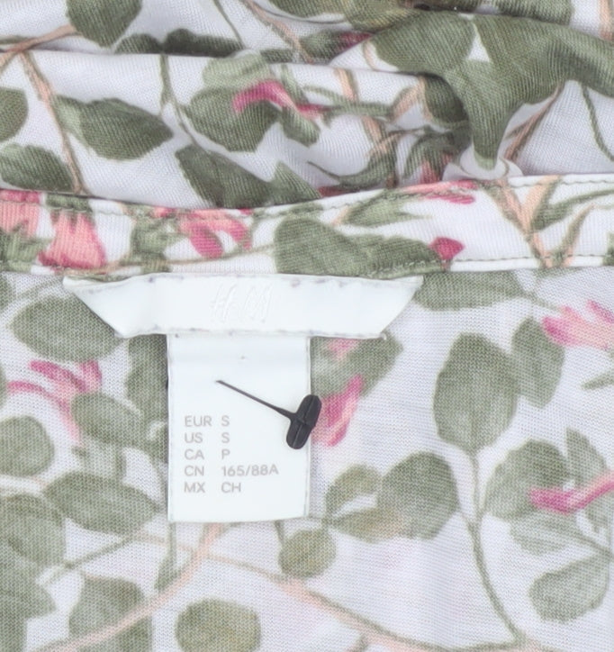 H&M Women Multicoloured UK 10 Floral Butterfly Long Sleeve Tunic Blouse