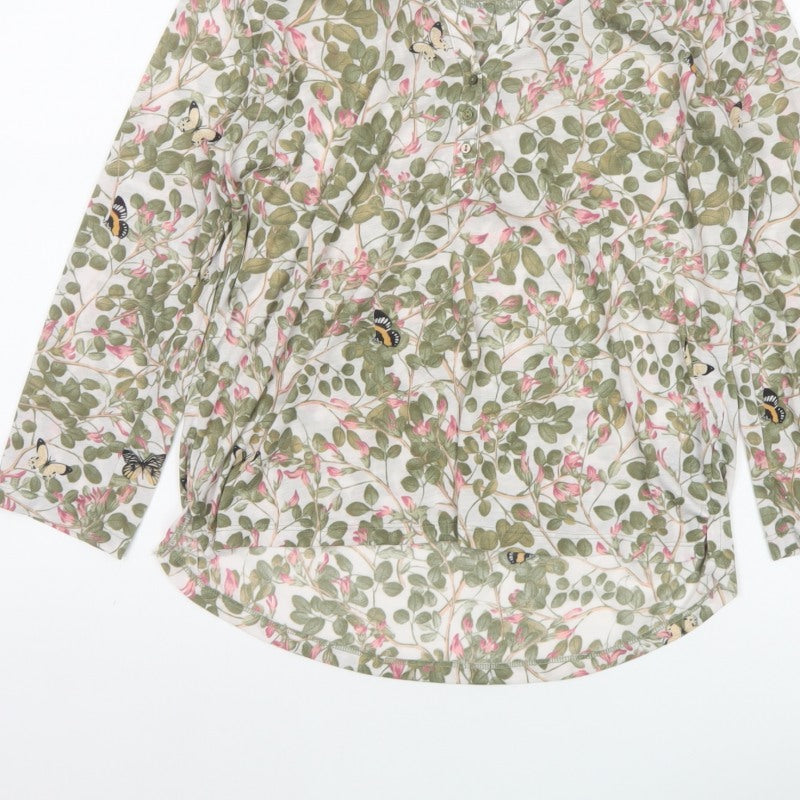 H&M Women Multicoloured UK 10 Floral Butterfly Long Sleeve Tunic Blouse