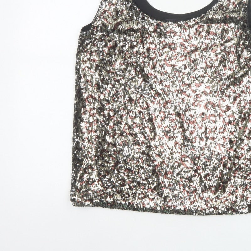 Marks and Spencer Women Silver Sequin Camisole Tank Top Size 12