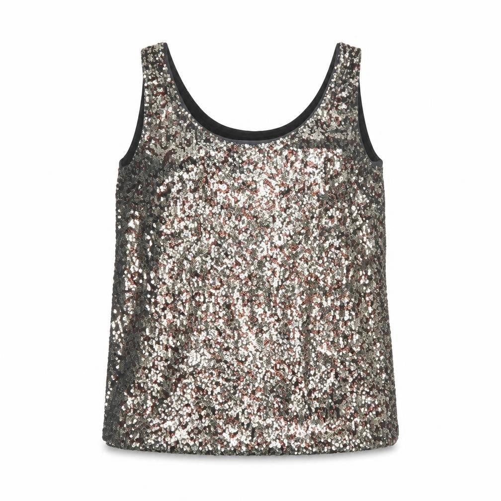 Marks and Spencer Women Silver Sequin Camisole Tank Top Size 12
