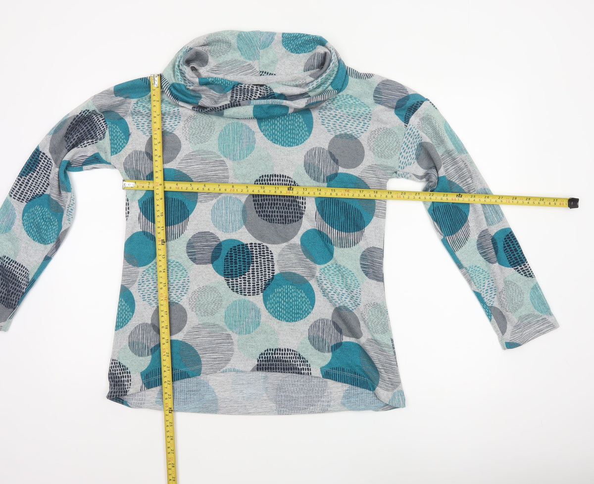 TIGI Women’s Multicoloured Geometric Cowl Neck Long Sleeve Top UK 10