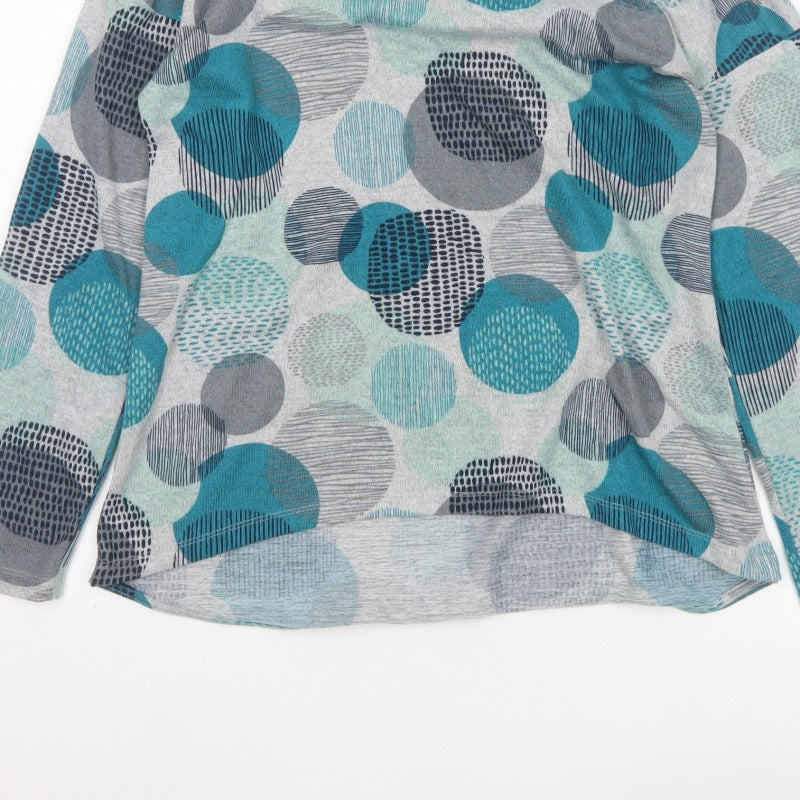 TIGI Women’s Multicoloured Geometric Cowl Neck Long Sleeve Top UK 10