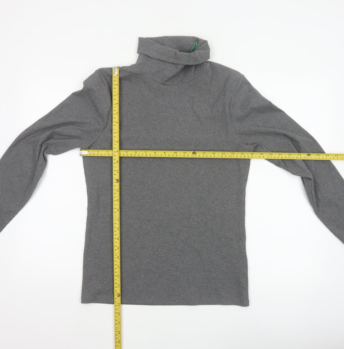 John Lewis Women Grey Size 16 Basic Roll Neck Knit Long Sleeve Top
